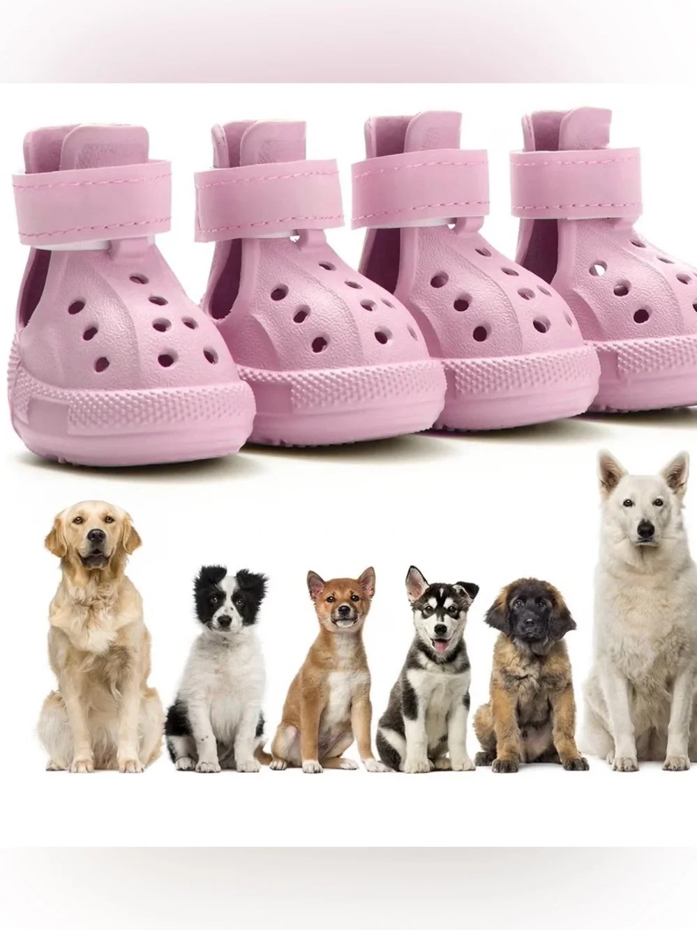 Pink Dog Boots with Adjustable Strap - Brand